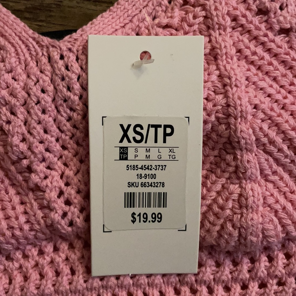 NWT STREETWEAR SOCIETY Cute Pink Crochet/Knitted Crop Top - Picture 6 of 15